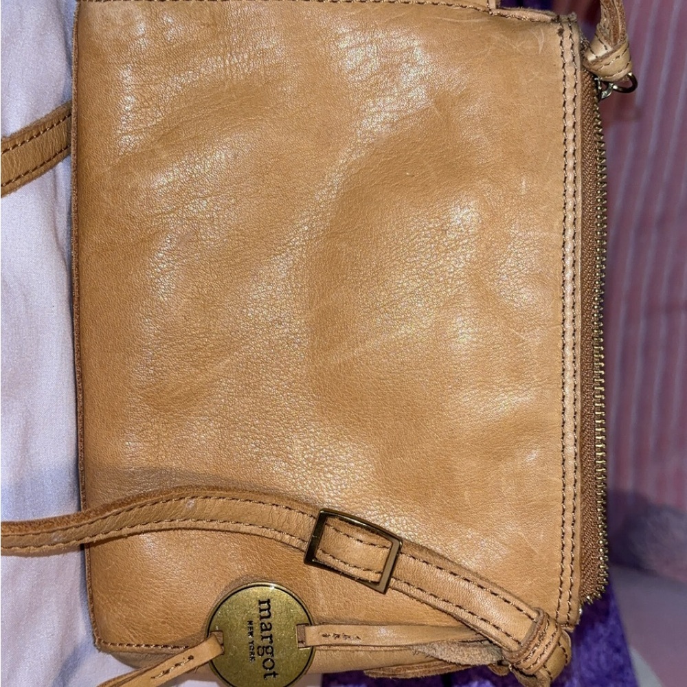 Margot Camel Leather Crossbody Bag